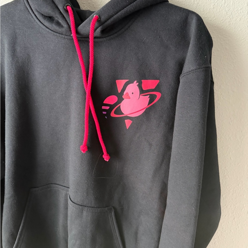 Five Hills Black Hoodie with Pink Ducky Design - Picture 3 of 10